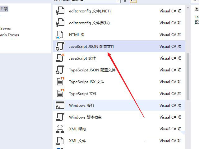 visualstudio怎么新建JSON文件,vs创建JSON的教程步骤插图2