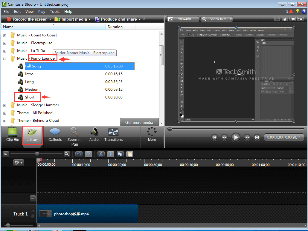 camtasia studio怎么加音乐,camtasia导入背景音乐的技巧插图5