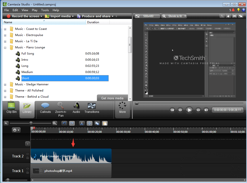 camtasia studio怎么加音乐,camtasia导入背景音乐的技巧插图7