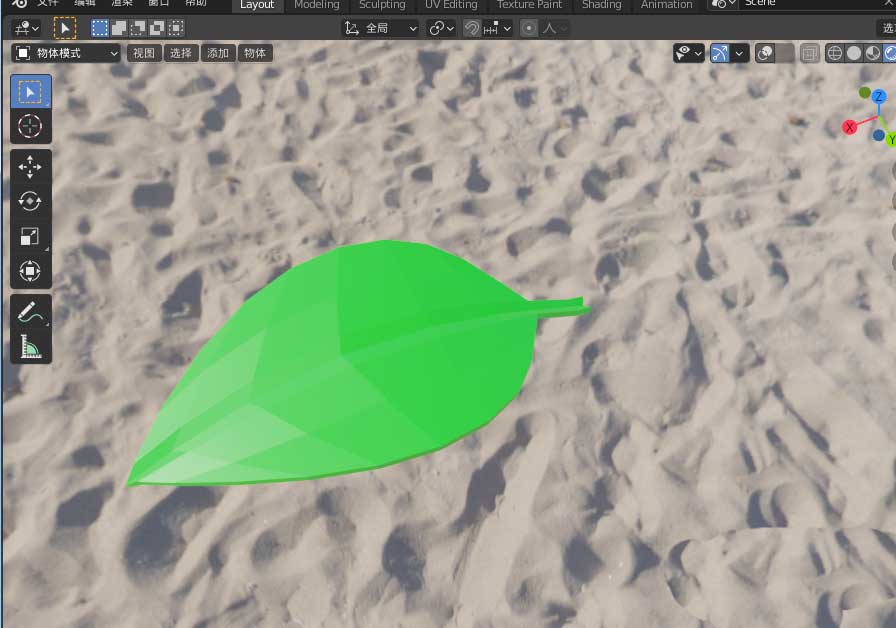 blender怎么快速建模一片绿树叶,blender树叶建模技巧插图14