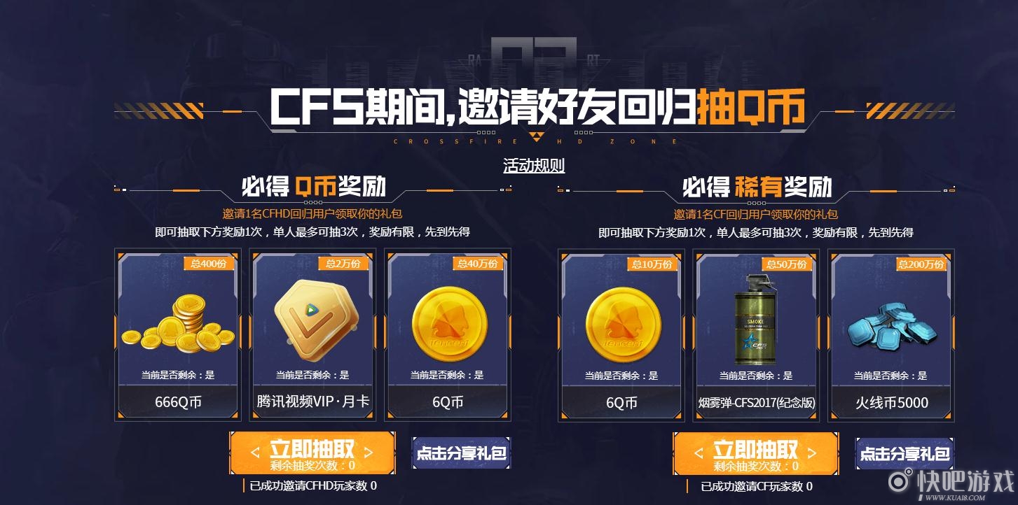 CF免费领CFHD限时福利活动 登录CFHD全场0元购