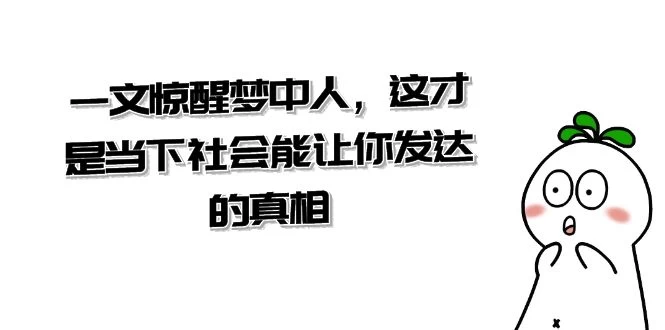 某公众号付费文章《一文惊醒梦中人，这才是当下社会能让你发达的真相》